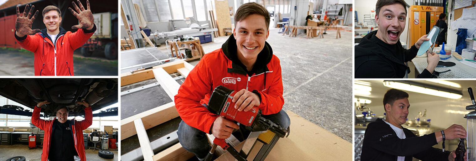 Radioreporter Marius Schneider von Radio Gong Würzburg versuchte sich Ende 2017 in verschiedenen Handwerksberufen und berichtete darüber on Air und in Videos. Ausbildung im Handwerk. Mariues macht's - Radio Gong checkt das Handwerk.