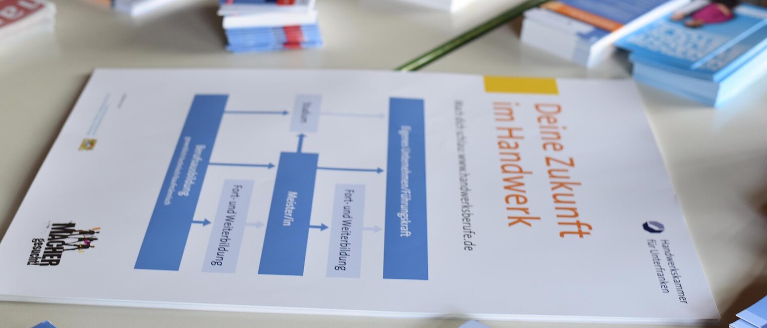 Nahaufnahme von "Deine Zukunft im Handwerk"