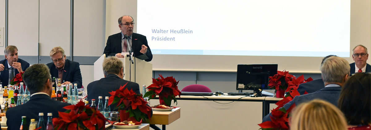 Walter Heußlein, Präsident der Handwerkskammer für Unterfranken, vor der 123. Vollversammlung in Würzburg. Walter Heußlein, Präsident der Handwerkskammer für Unterfranken, vor der 123. Vollversammlung in Würzburg.