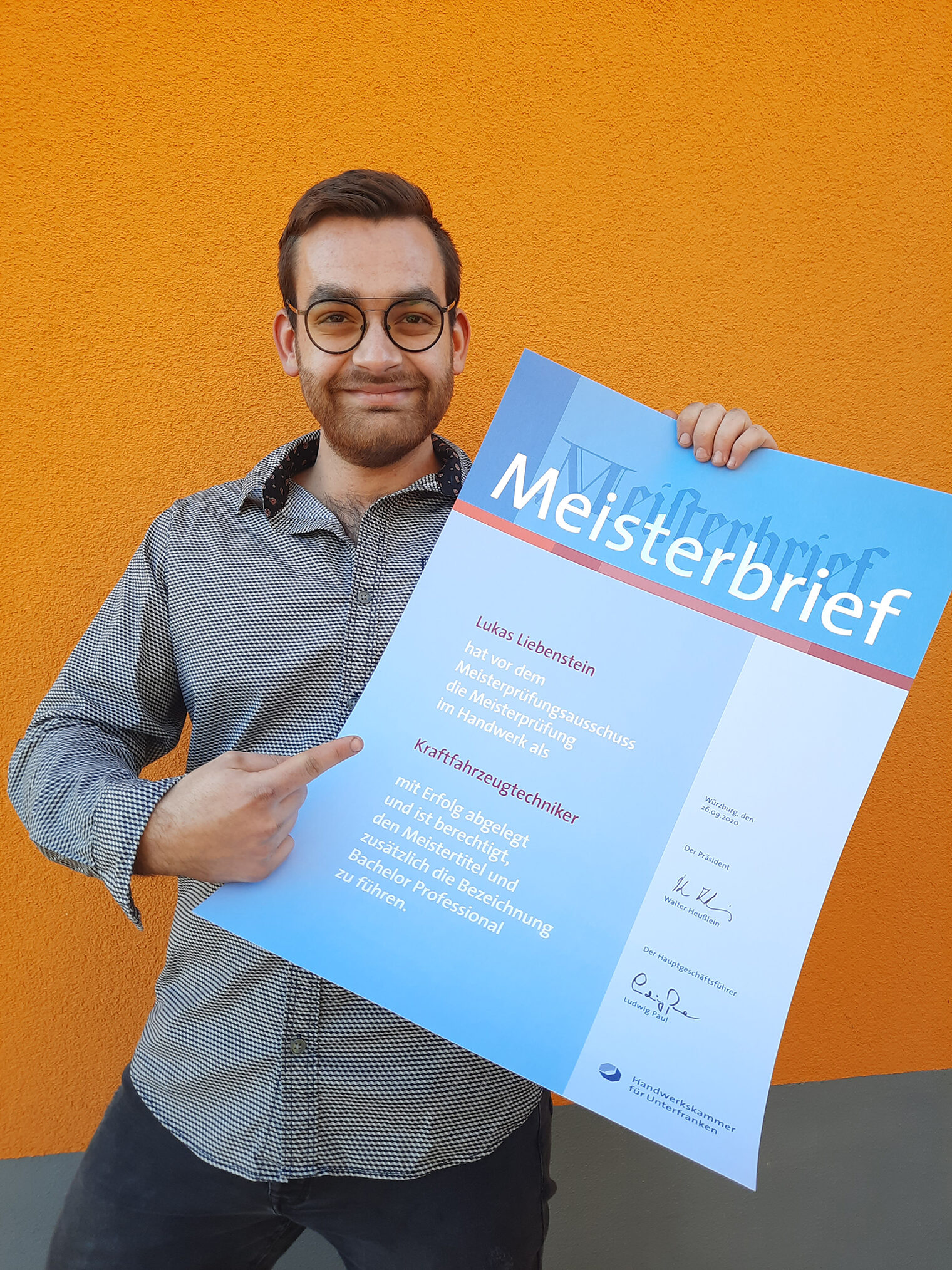 Lukas Liebenstein, Kraftfahrzeugtechniker, Aub Lukas Liebenstein, Kraftfahrzeugtechniker, Aub