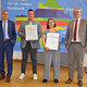 (v. l.) Michael Bissert, Präsident der Handwerkskammer für Unterfranken, Tobias Volk, Bestattungen Otto Volk GmbH aus Kitzingen und Luise Diestel, Bundessiegerin im Beruf Bestattungsfachkraft, sowie Ludwig Paul, Hauptgeschäftsführer der Handwerkskammer für Unterfranken.