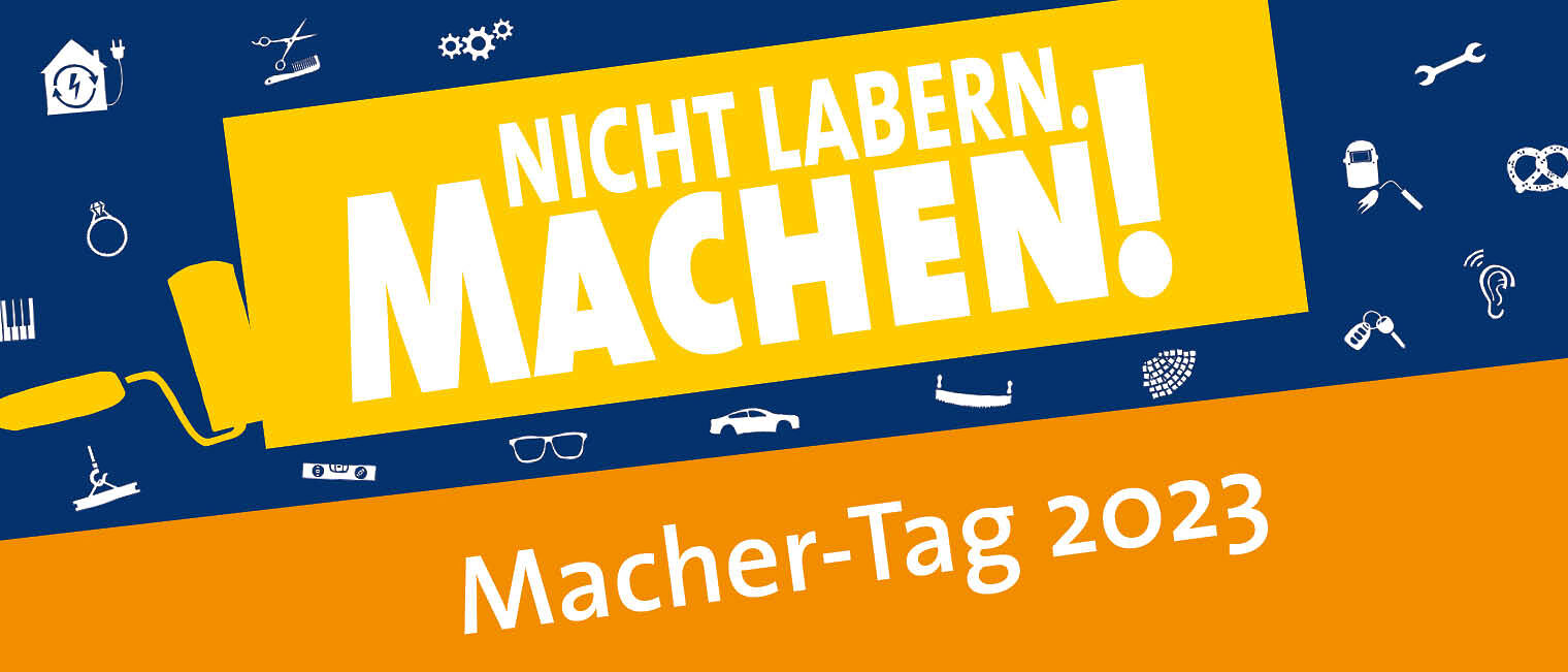 Grafik zum Macher-Tag Symbole für Berufe am Macher-Tag