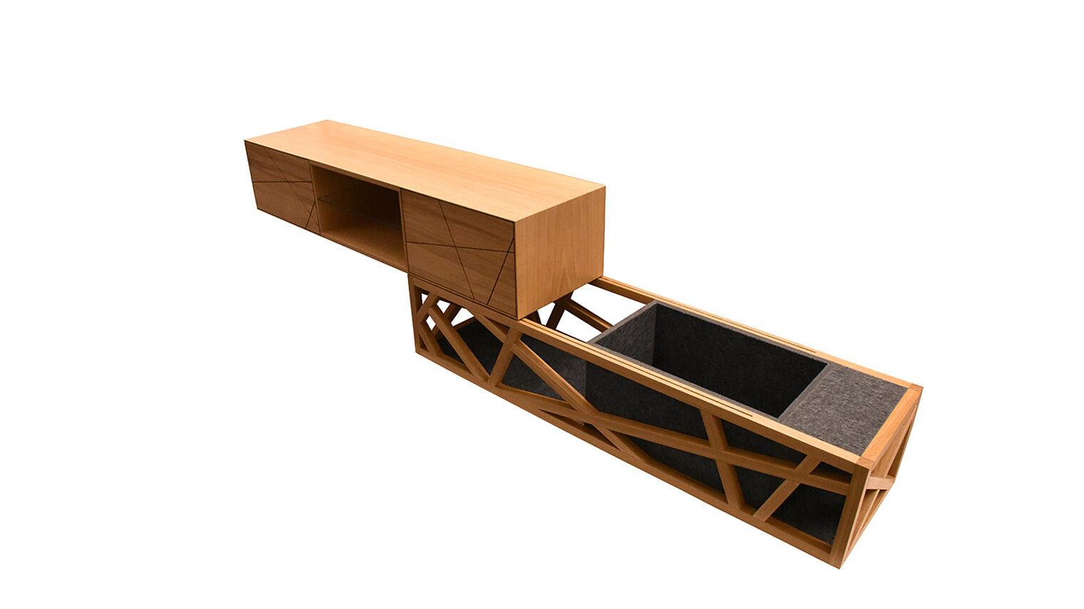 Schreinermeisterstück ausgefahrenes TV-Sideboard