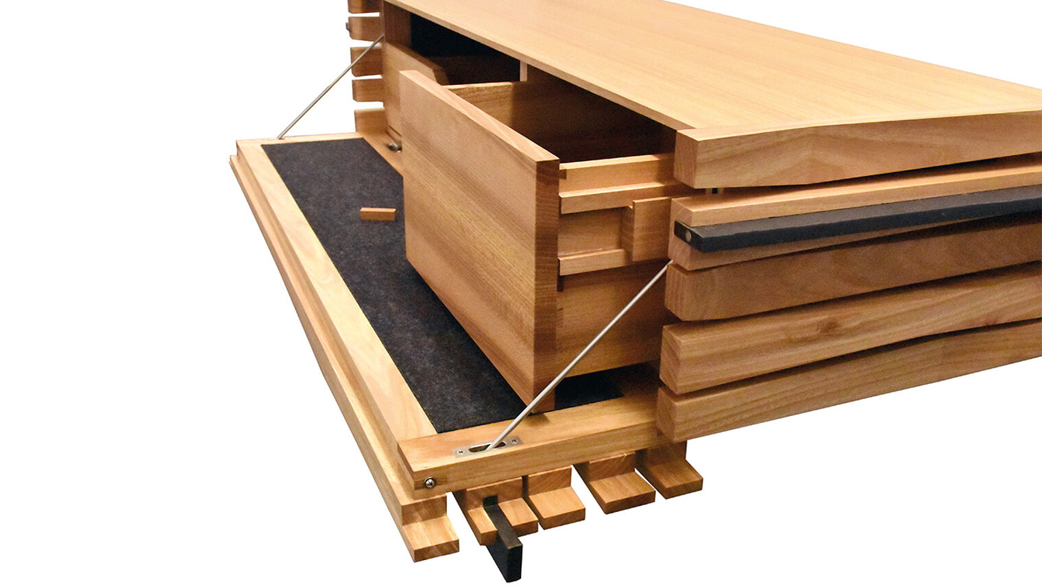 Schreinermeisterstück Seitenansicht rechts hängendes Sideboard