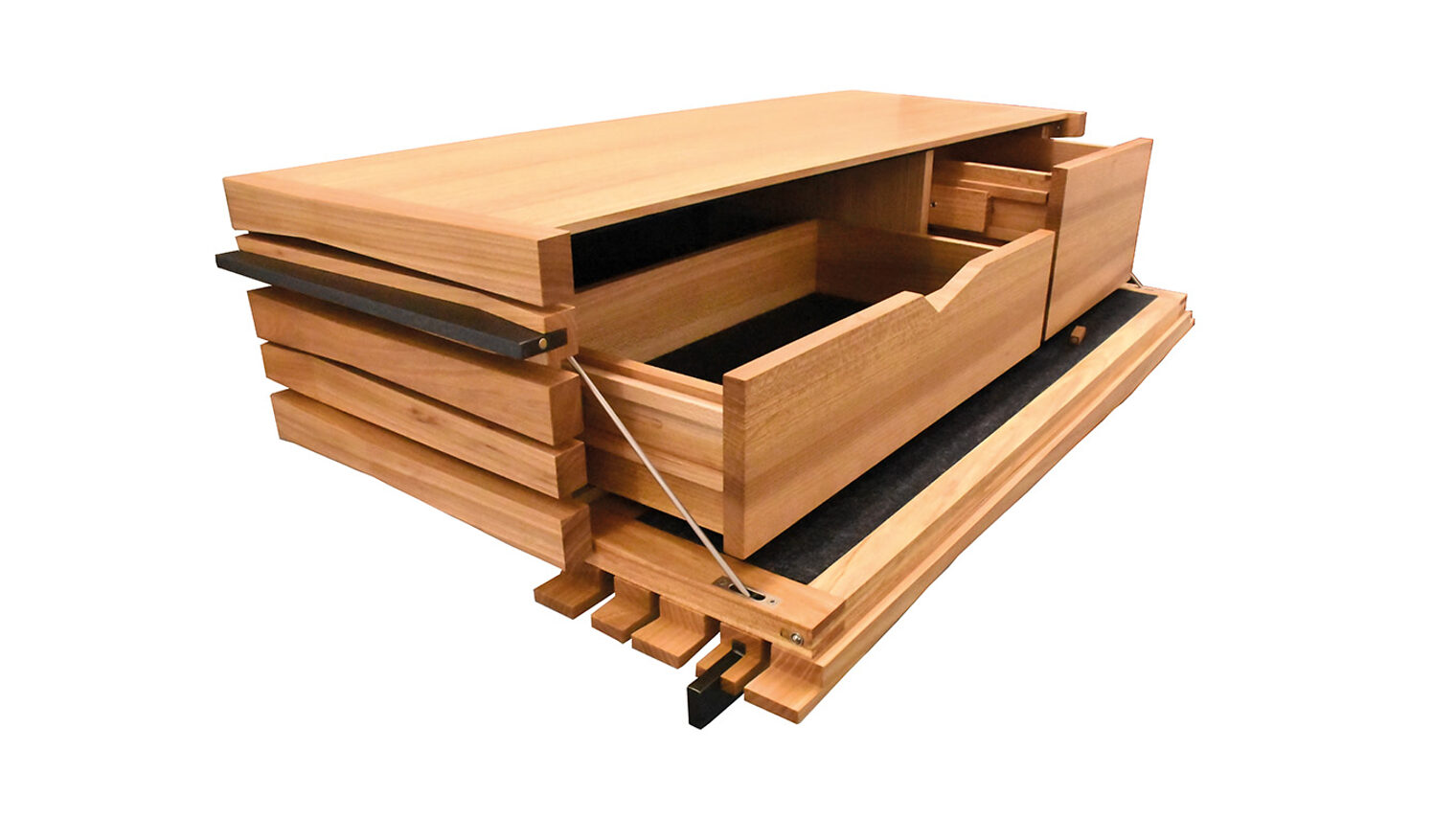 Schreinermeisterstück Seitenansicht links hängendes Sideboard