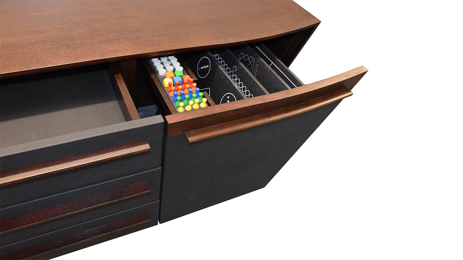 Schreinermeisterstück Detailansicht Sideboard mit offenen Schubladen