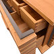 Schreinermeisterstück Detailansicht Hängesideboard in Leistenoptik