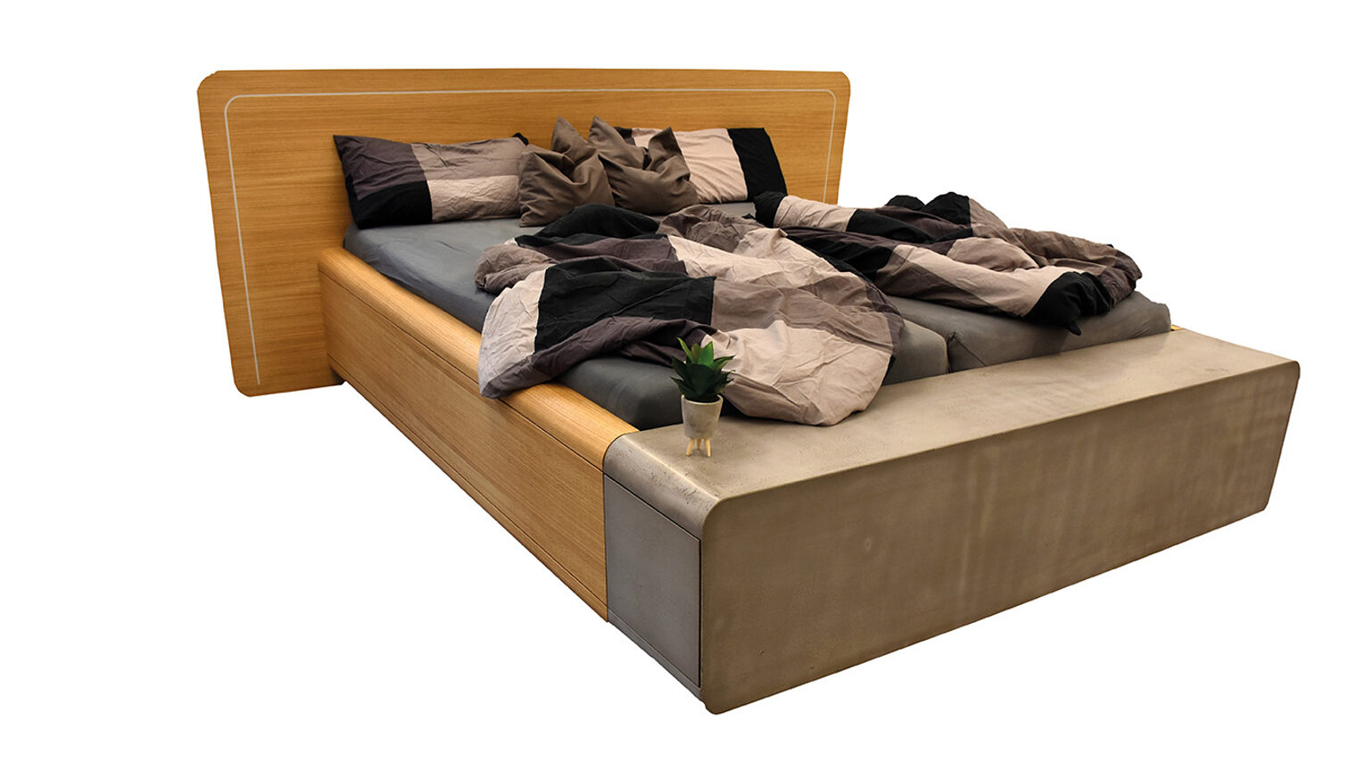 Schreinermeisterstück Gesamtansicht Designbett