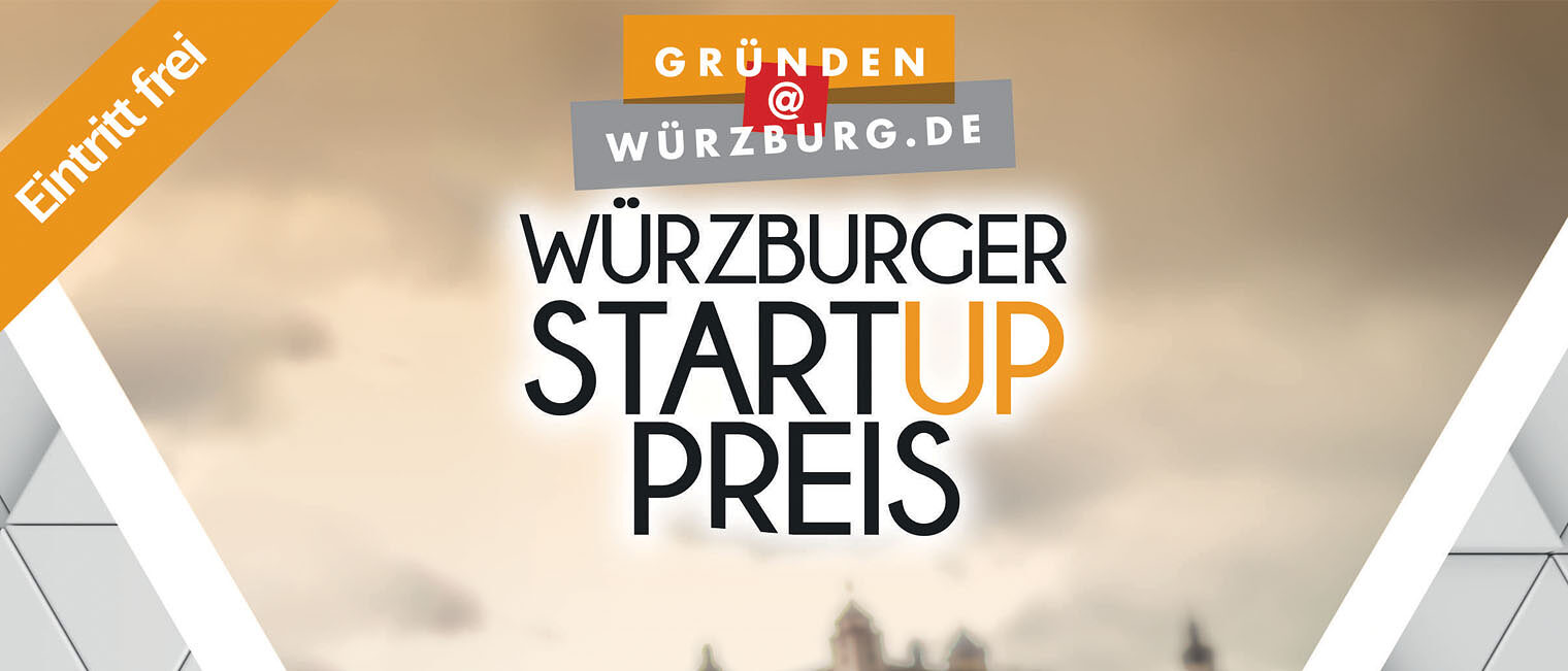 Schriftzug "Würzburger Startup-Preis"