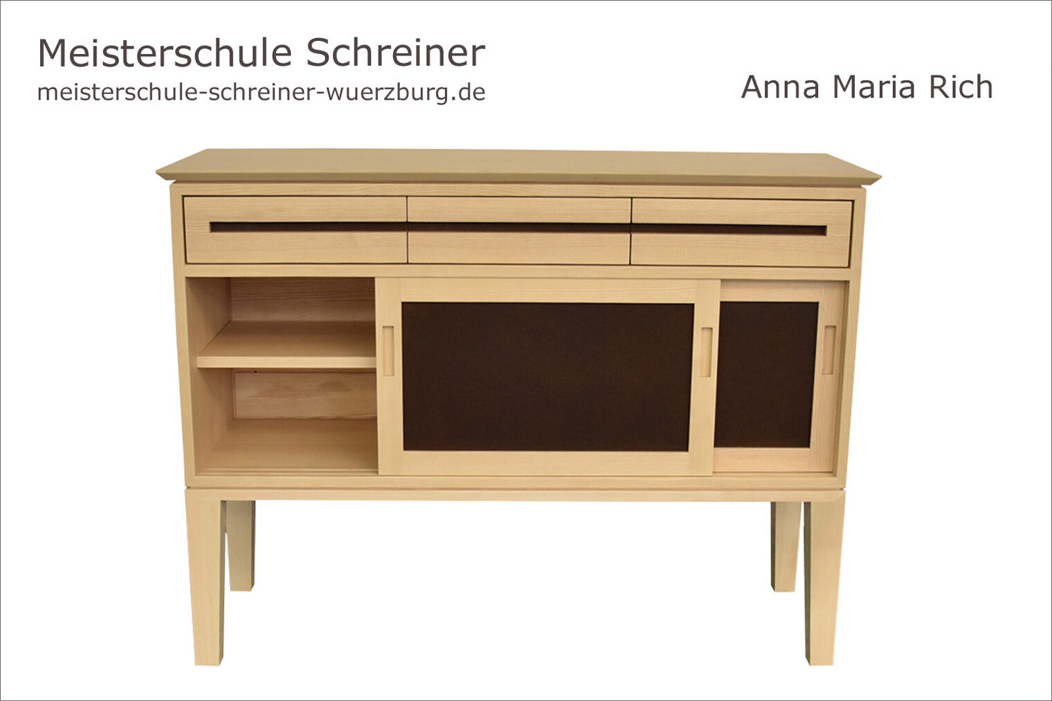 Meisterschule Schreiner Handwerkskammer für Unterfranken Schreinermeisterstück Anrichte von Anna Maria Rich