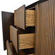 Schreinermeisterstück Sideboard aus Eiche und Naturstein mit geöffneten Schubladen