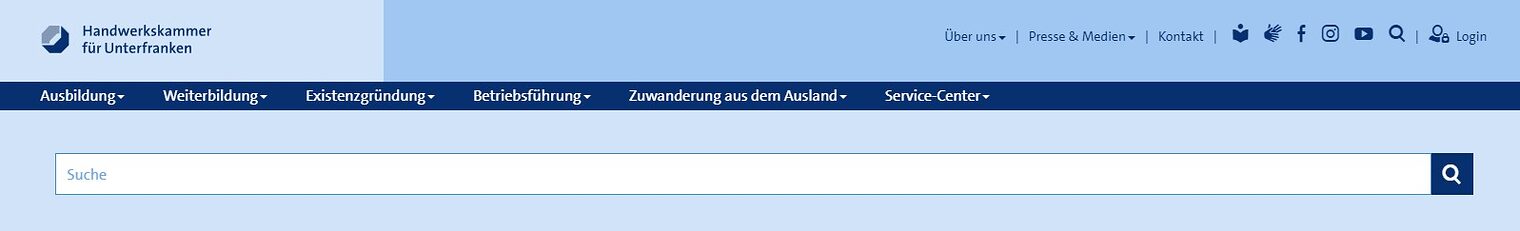 Screenshot der Suche auf www.hwk-ufr.de