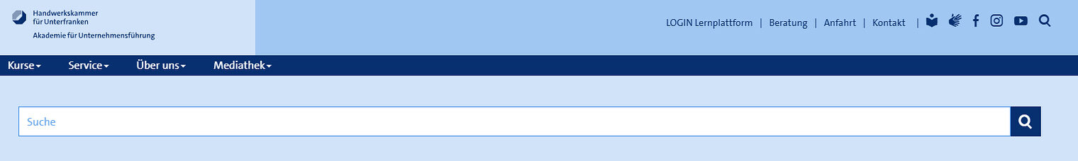 Screenshot der Suche auf www.akademie-hwk.de