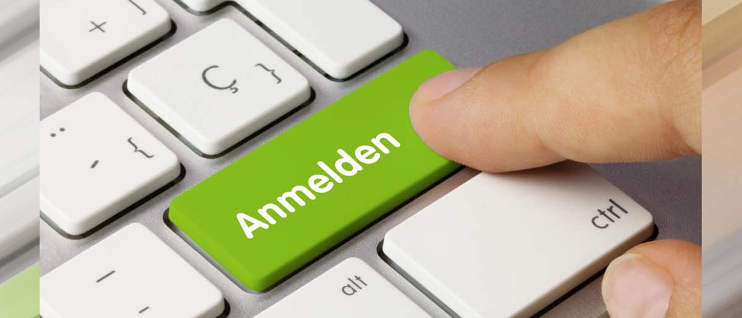 Symbolbild Anmelden Button auf Tastatur