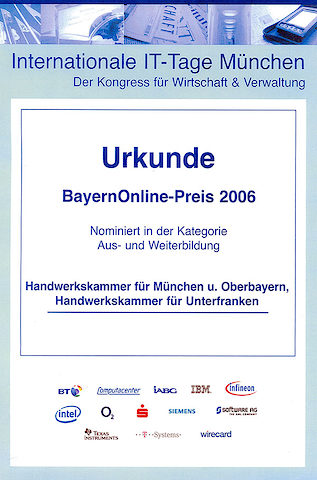 Urkunde Bayern online Preis 2006